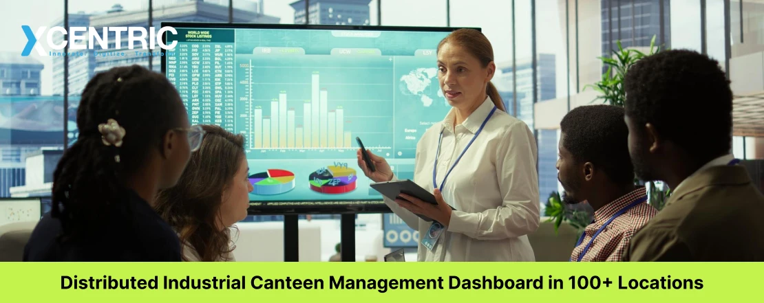 distributed industial canteen management dashboard in 100+ locations